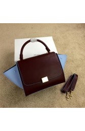 Celine mini Trapeze Bag Original Leather CL005 Burgundy&SkyBlue VS09621