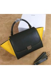 Celine mini Trapeze Bag Original Leather CTA3345 Black&Yellow VS02056