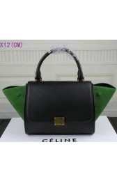 Celine MINI Trapeze Bag Suede Leather CT3345 Green&Black VS03390