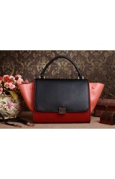 Celine Mini Trapeze tote Bag 3342 in Black/Brown/Coffee Original Leather YD VS04307