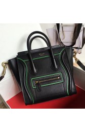 Celine Nano Luggage Black&Green Original Leather CL112510 VS02295
