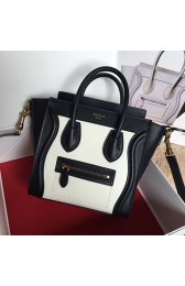 Celine Nano Luggage Original Leather White&Black CL180910 VS04390