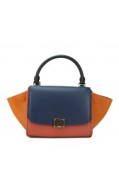 Celine Nano Trapeze Bag Original Leather C88038 Royal&Burgundy&Wheat VS07224