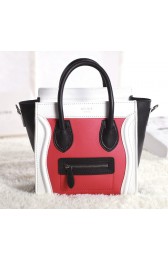 Celine Nao Luggage 3309 in Red with White and Black Original Leather VS01735