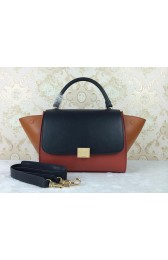 Celine Original Leather Trapeze Bag CL8726 Black&Brown&Wheat VS03031