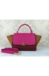 Celine Original Leather Trapeze Bag CL8726 Rose&Wine&Wheat VS02183