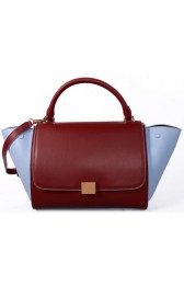 Celine Smooth Leather Trapeze Bag CL88037 Maroon&SkyBlue VS08172