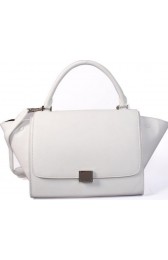 Celine Smooth Leather Trapeze Bag CL88037 White VS02696