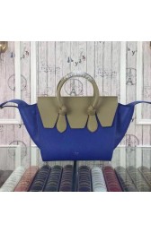 Celine Tie Nano Top Handle Bag Original Leather CT98313 Blue&Khaki VS04295