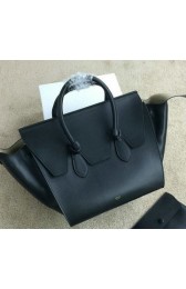 Celine Tie Top Handle Bag Original Leather 98314 Black VS05445