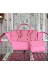 Celine Tie Top Handle Bags Original Leather CT98314 Pink VS04341