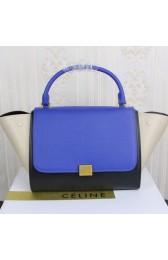 Celine Trapeze Bag Original Leather CT3342 Blue&Black&OffWhite VS00314