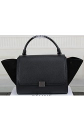 Celine Trapeze Bag Original Litchi Leather CT3342 Black VS00669