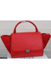 Celine Trapeze Bag Original Litchi Leather CT3342 Red VS00452