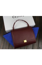 Celine Trapeze Bag Suede Leather C3342 Burgundy&Royal VS01519