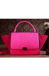 Celine Trapeze Top Handle Bag Snake Leather 3342 Rose VS00414