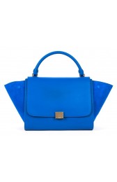 Celine Trapeze tote Bag 3042 in Blue Original Leather with Suede Fug VS05163