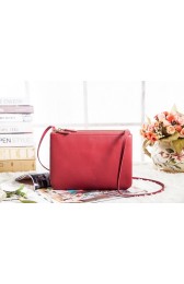 Celine Trio Crossbody Messenger Bag 3000 in Red Original Calfskin Leather VS02484