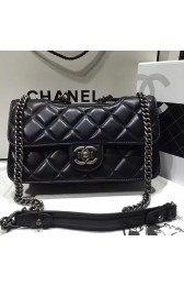 Chanel Black Quilted Calfskin Perfect Edge Bag Silver A14041 VS00923