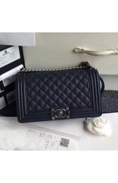 Chanel Blue Quilted Caviar Medium Boy Bag 180301 VS04423