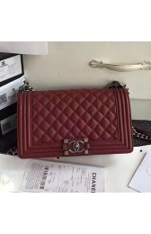 Chanel Burgundy Quilted Caviar Medium Boy Bag 180301 VS07454