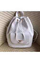 Chanel Calfskin and Caviar Backpack White A98235 VS08529