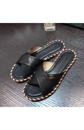 Chanel Calfskin Slides Mules Black CH073002 VS06479