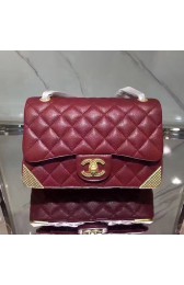 Chanel Calfskin Small Flap Bag Burgundy A98256 VS06927