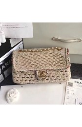Chanel Crochet Braid Flap Shoulder Bag Beige A93680 VS02814
