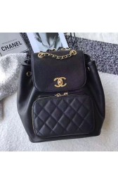 Chanel Grained Calfskin Backpack Black A93748 VS00467