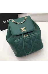 Chanel Grained Calfskin Backpack Green A93748 VS03992
