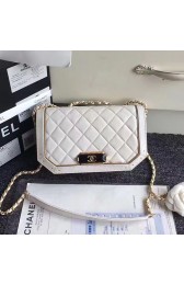 Chanel Lambskin and Metallic Calfskin Flap Bag White A91836 VS08209