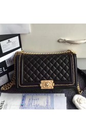 Chanel Lambskin Medium Boy Bag A67086 Black 2017 VS03723