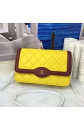 Chanel Lambskin Mini Chain Purse Light Yellow A81023 VS09302