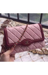 Chanel Lambskin Mini Chain Purse Pink A81024 VS09425