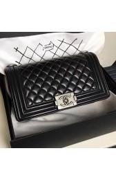 Chanel Medium Quilted Lambskin Boy Bag Black A13043 VS03324