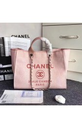 Chanel Pink Canvas Large Deauville Shopping Bag A68046 VS08719