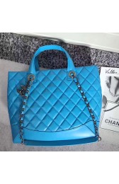 Chanel Quilted Lambskin Shopping Tote Bag Blue 260301 VS08291