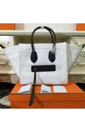 Cheap Celine Medium Luggage Phantom Handbag In White Canvas CT169952 VS02661