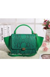 Cheap Celine Trapeze tote Bag 3342 in Green Snakeskin with Original Leather VS01332