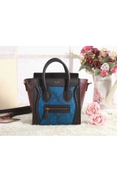 Cheap Copy Celine Nao Luggage 3309 in Black with Wine Red Original Leather with Blue Real Sn VS05329