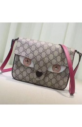 Cheap Gucci Children's GG Supreme Cat Messenger Bag 410806 Pink VS00603