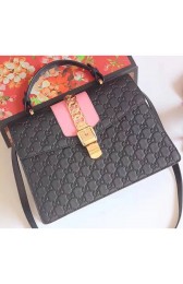 Cheap Gucci Sylvie Gucci Signature Bag Black 431665 VS04049