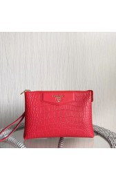 Cheap Imitation Prada Croco Leather Clutch PD991 Red VS00529