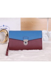 Cheap Prada Saffiano Leather Document Holder VR0075 Wine&Blue VS05781