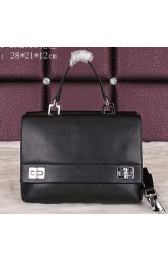 Cheap Prada Smooth Leather Tote Bags BN2796 Black VS02106