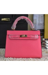 Cheap Replica Hermes Kelly 22cm Tote Bag Calfskin Leather Rosy VS08747