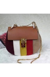 Chloe Drew Calf and Suede Shoulder Bag Tan 151010 VS05982