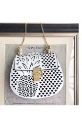Chloe Drew Hollow Calfskin Shoulder Bag White C230130 VS09100