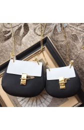 Chloe Drew Mini Leather and Suede Shoulder Bag Black 300910 VS05827
